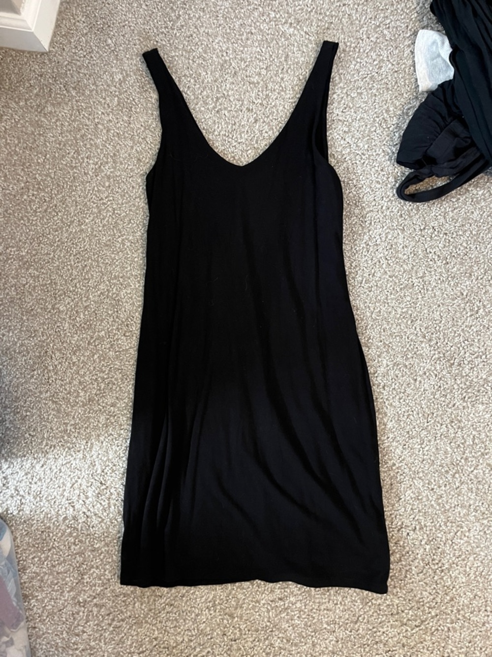 Z Supply Black Mini Slip Dress with V-Neck